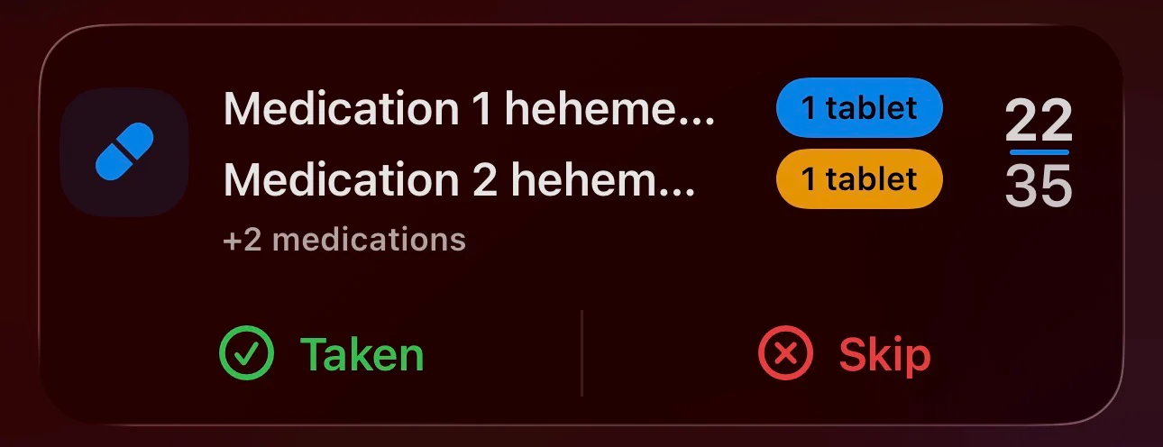 HealthFactor live activity in Dynamic Island and notification